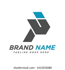vector logo design letter PI