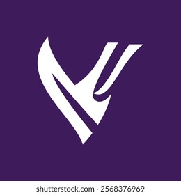 vector logo design letter V silhouette