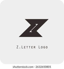 Design de logotipo vetorial com a letra Z símbolo é simples, claro, negrito, fácil de lembrar, elegante, fácil de aplicar em uma escala grande ou pequena