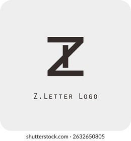 Design de logotipo vetorial com a letra Z símbolo é simples, claro, negrito, fácil de lembrar, elegante, fácil de aplicar em uma escala grande ou pequena