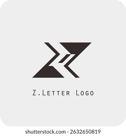 Design de logotipo vetorial com a letra Z símbolo é simples, claro, negrito, fácil de lembrar, elegante, fácil de aplicar em uma escala grande ou pequena