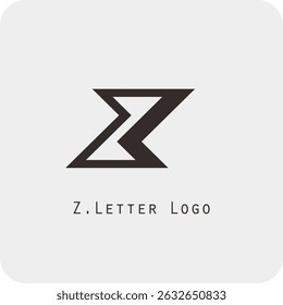 Design de logotipo vetorial com a letra Z símbolo é simples, claro, negrito, fácil de lembrar, elegante, fácil de aplicar em uma escala grande ou pequena