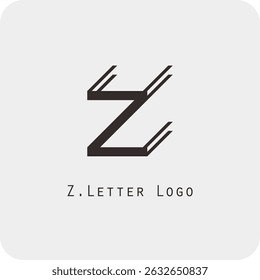 Design de logotipo vetorial com a letra Z símbolo é simples, claro, negrito, fácil de lembrar, elegante, fácil de aplicar em uma escala grande ou pequena