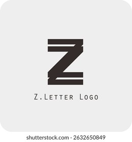 Design de logotipo vetorial com a letra Z símbolo é simples, claro, negrito, fácil de lembrar, elegante, fácil de aplicar em uma escala grande ou pequena