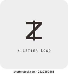 Design de logotipo vetorial com a letra Z símbolo é simples, claro, negrito, fácil de lembrar, elegante, fácil de aplicar em uma escala grande ou pequena