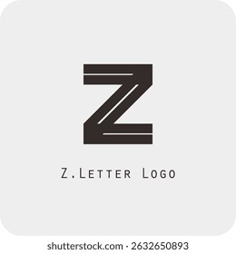 Design de logotipo vetorial com a letra Z símbolo é simples, claro, negrito, fácil de lembrar, elegante, fácil de aplicar em uma escala grande ou pequena