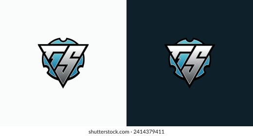 Vector logo design for the letters T S and the number 1 in the shape of a triangle with a gear accent around it.