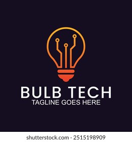 vector logo design light bulb, with symbol of technology, creativity, energy logo design