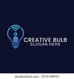 vector logo design light bulb, with symbol of technology, creativity, energy logo design