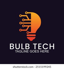 vector logo design light bulb, with symbol of technology, creativity, energy logo design