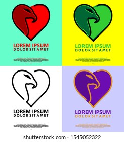 vector  logo design love bird style
