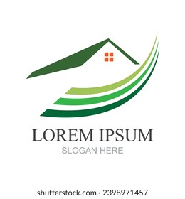 vector logo design of luxury prosperity comfy home, hotel, or real estate for property business company