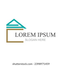vector logo design of luxury prosperity comfy home, hotel, or real estate for property business company