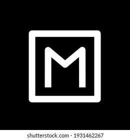 Diseño del logotipo vectorial del diseño minimalista de letras "M". 