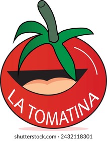 Vector logo design made for La Tomatina Fastival, Spain fastival La Tomatina, Tomatoes throwing fight festival Vector Logo.	