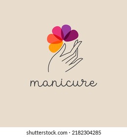 Vector logo design for manicure and nail salon.