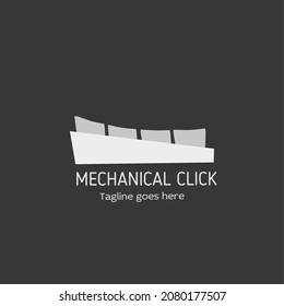 Vector logo design of mechanical keyboard logo, logo of keyboard brand or product design. gaming equipment. object, sign and symbol.