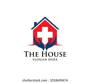 vector logo design of medical health care house, dental clinic, beauty wellness center house for health care service and more
