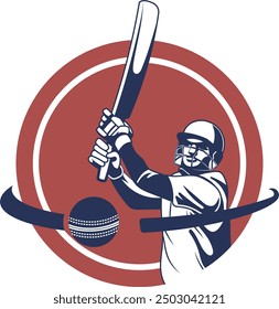 Vector Logo Design for Modern Cricket Sport Featuring Dynamic Elements