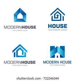 Vector logo design. Modern house icon set