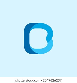 vector logo design of modern letter b