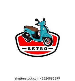 vector logo design motorcycle scooter classic