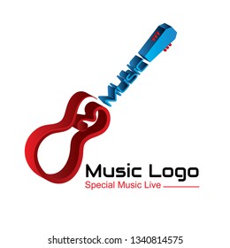 Vector logo design for Music Jazz Studio. 3D style red, blue and grey color in eps.10. Editable file, creative, simple and easy to edit with you need.