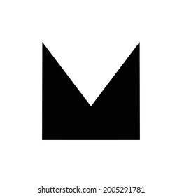 Vector logo design from negative space of letter m