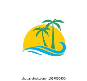 vector logo design of ocean sea water beach summer sailing tourism for travel,tour, yacht, hotel ship, hospitality in the sea business