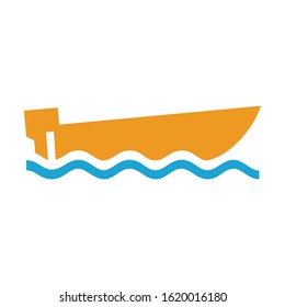 vector logo design of ocean sea water beach summer sailing tourism for travel