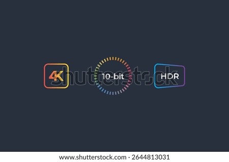 Vector Logo Design Pack for TV Screens and Displays - 4K logo, 10 Bit Color Logo, HDR Logo