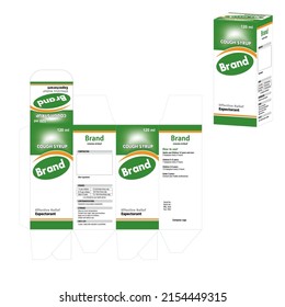 Vector logo design packing boxes for medicine syrup tincture cough syrup