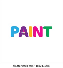 vector logo design with paint lettering