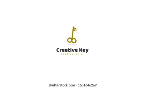vector logo design pencils and key shapes, for creative logos, draw appearance.