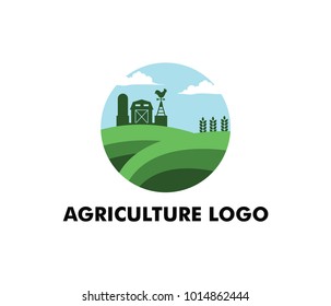 vector logo design perfectly suitable for agriculture, agronomy, wheat farm, rural country farming field, natural harvest, farmer association and more