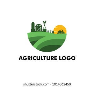 vector logo design perfectly suitable for agriculture, agronomy, wheat farm, rural country farming field, natural harvest, farmer association and more