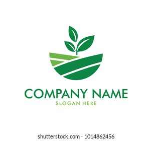 Vector Logo Design Perfectly Suitable For Agriculture, Agronomy, Wheat Farm, Rural Country Farming Field, Natural Harvest, Farmer Association And More