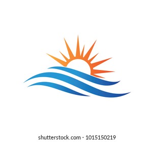 vector logo design perfectly suitable for dynamic wave, ocean sea water wave home resort, sailing boat, ocean cruise tour company and business