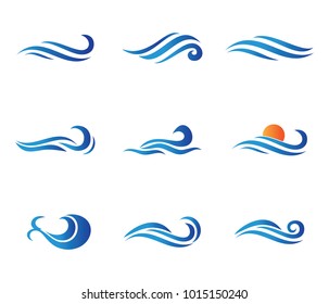 vector logo design perfectly suitable for dynamic wave, ocean sea water wave home resort, sailing boat, ocean cruise tour company and business