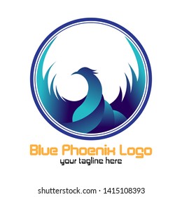 Vector logo design Phoenix bird with gradient color style. Creative, simple, and easy to use.