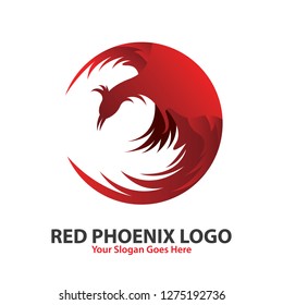 Vector logo design the phoenix red color in eps.10