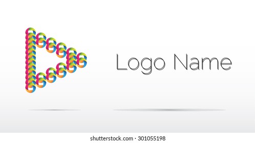 Vector logo design, play button, abstract icon