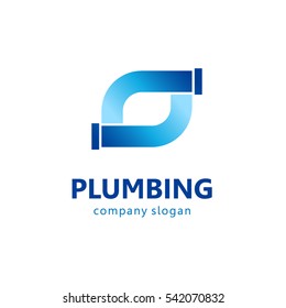 Vector logo design for plumbing company. 