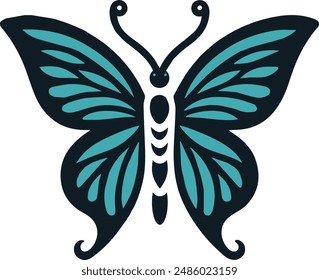A vector logo design of a poisonous butterfly 