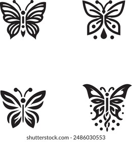 Un diseño de logotipo de Vector de un conjunto de mariposas venenosas
