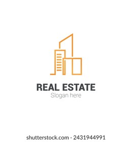 diseño de logotipo vectorial inmobiliaria líneas simples modernas contemporáneas.