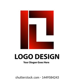 Vector Logo design red and black gradient color for your design. Simple template easy to use.