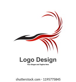 Vector Logo Design Red Phoenix 