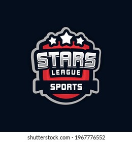 Vector logo design of red shield and e sport style. This logo is ideal for e sport league brand, e sport championship or sport brand, etc.