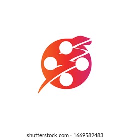 
Vektorillustration Logo Design Roll Video. perfekt für die Filmindustrie